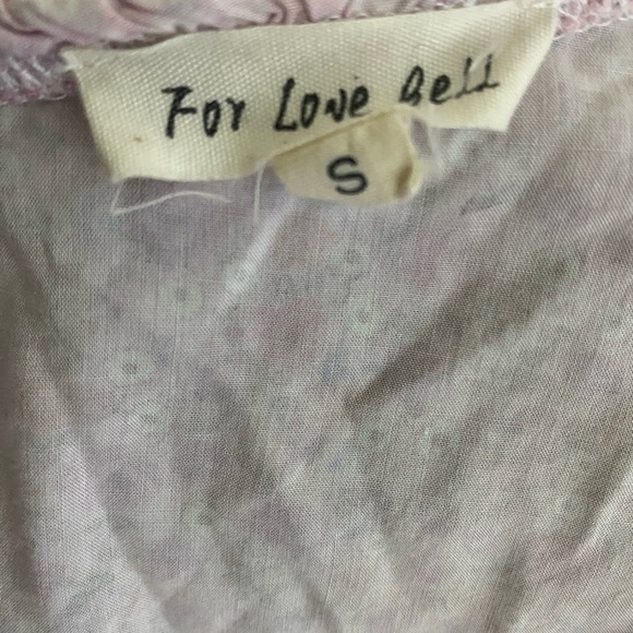 For Love Bell Long Sleeve Floral Dress Layered Ruffle V Neck Boho Cottage Mini S - Picture 4 of 15